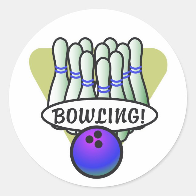 Sticker Rond conception de bowling rétro (Devant)