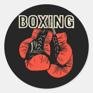 Sticker Rond Conception de boxe Gants de boxe Artiste martiale