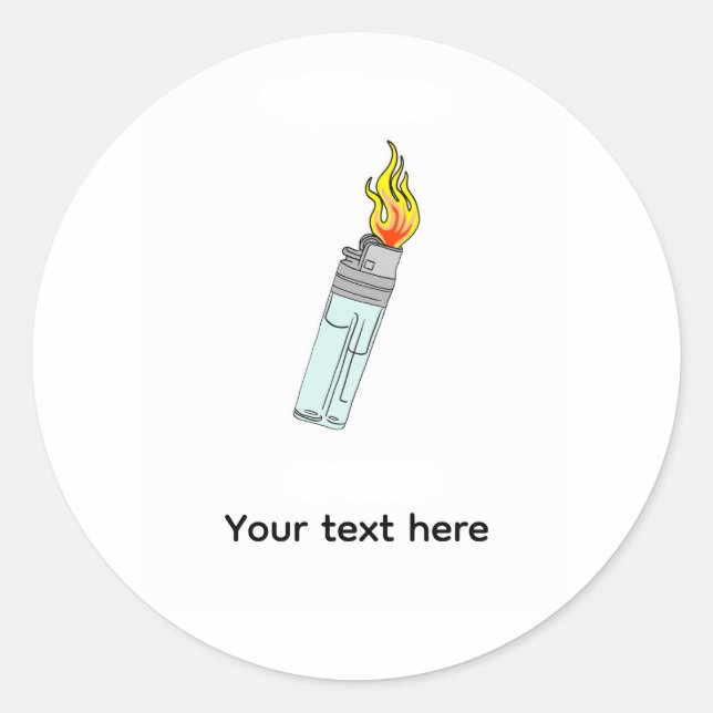 Sticker Rond Conception de briquet et de flamme (Devant)