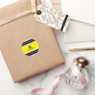 Sticker Rond Conception de Burlap personnalisable en rayures ja