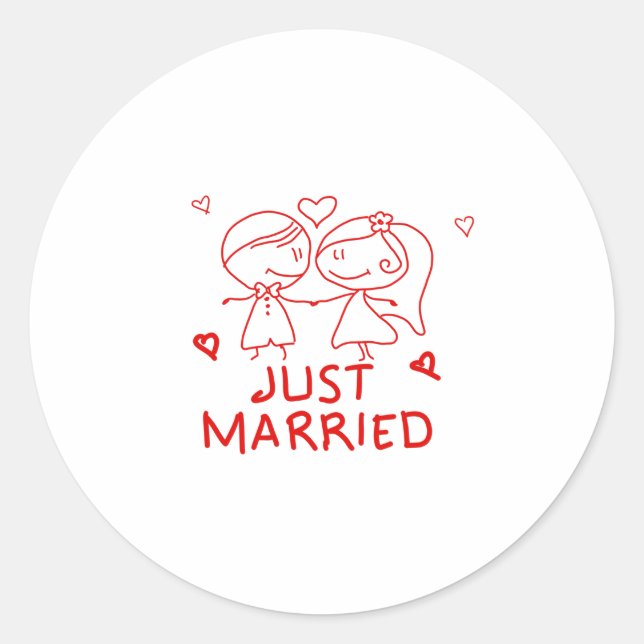 Sticker Rond Conception de cadeau de mariage pour jeunes mariés (Devant)