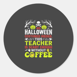 Sticker Rond Conception de café assez effrayante pour Halloween