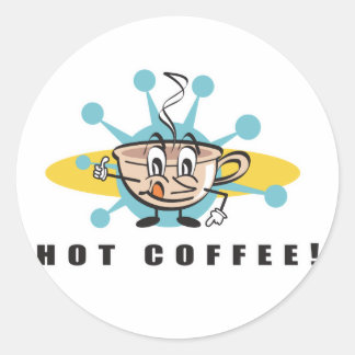 Sticker Rond conception de café chaud rétro