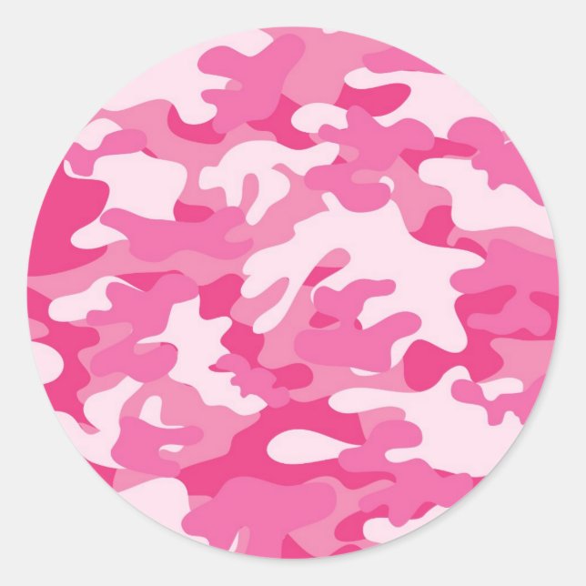 Sticker Rond Conception de caméscopes rose et blanc (Devant)