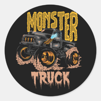 Sticker Rond conception de camion monster