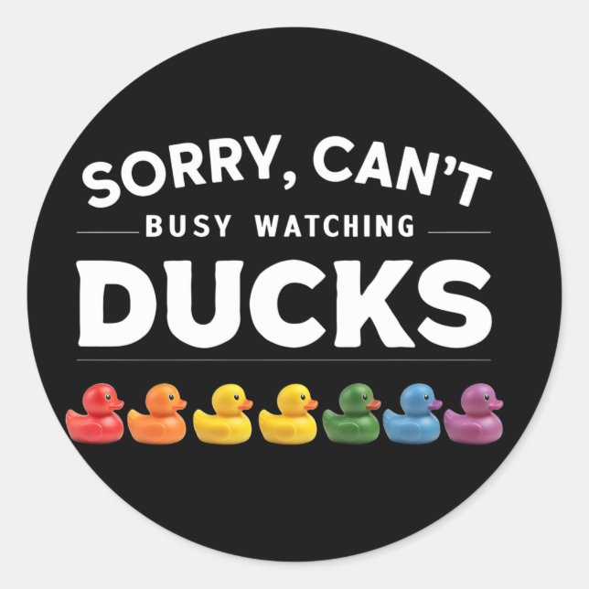 Sticker Rond Conception de canard en caoutchouc pour canard de  (Devant)