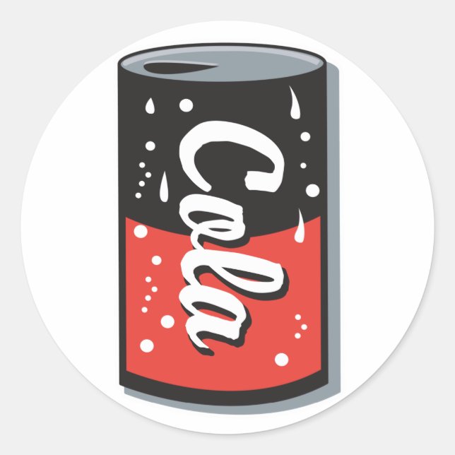 Sticker Rond conception de canette de cola rétro (Devant)