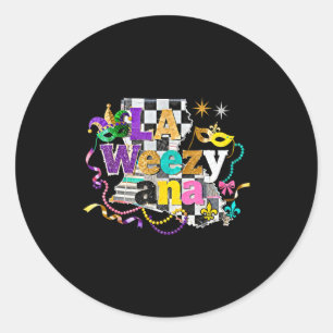 Sticker Rond Conception de carnaval Mardi Gras de La Weezy Ana