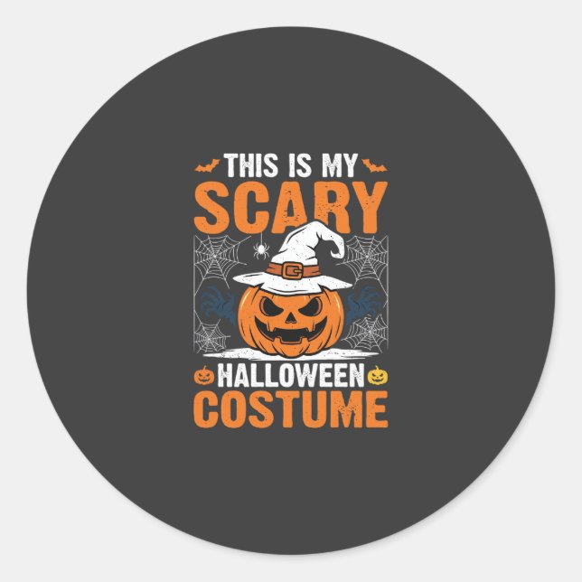 Sticker Rond Conception de chapeau de sorcière de citrouille de (Devant)