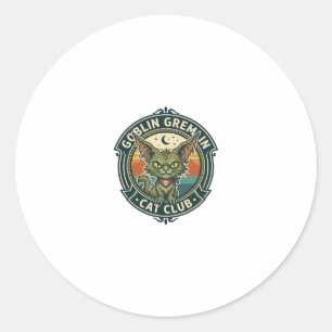 Sticker Rond Conception de chat mignon de lutin gremlin - Gobel