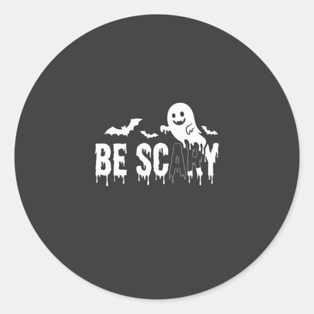 Sticker Rond Conception de chauve-souris fantôme Halloween effr (Devant)
