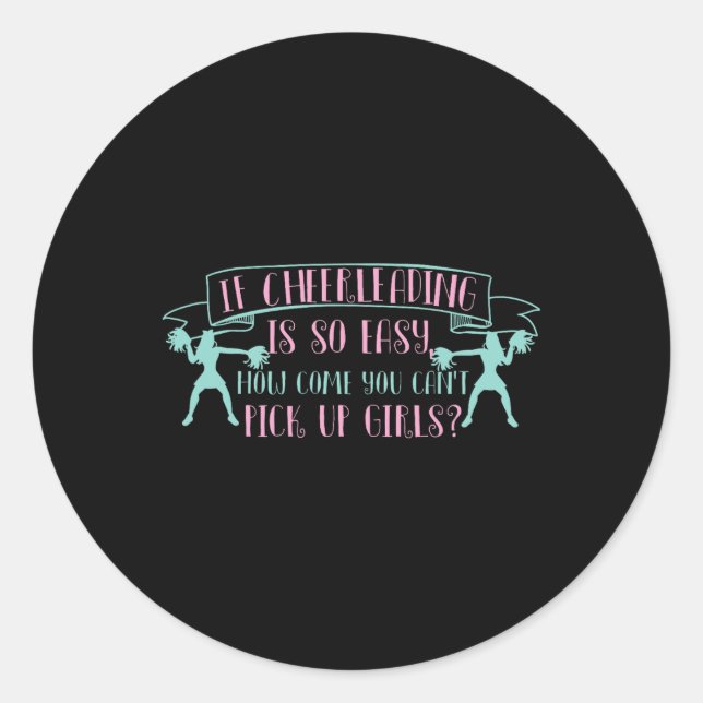 Sticker Rond Conception de cheerleading drôle pour hommes et S  (Devant)