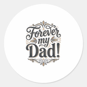 Sticker Rond Conception de chemise à lettrage vintage Forever M