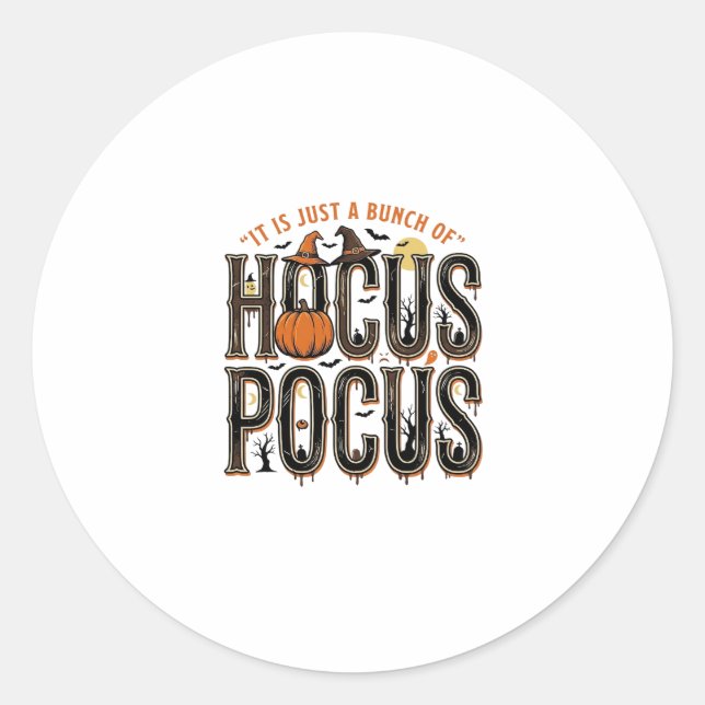 Sticker Rond Conception de chemise de citrouille d'Halloween Ho (Devant)