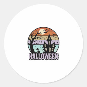 Sticker Rond Conception de chemise de maison hantée Halloween v