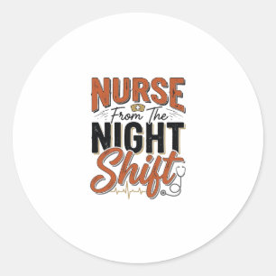 Sticker Rond Conception de chemise de nuit de garde d'infirmièr