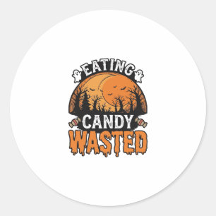 Sticker Rond Conception de chemise effrayante vintage de bonbon