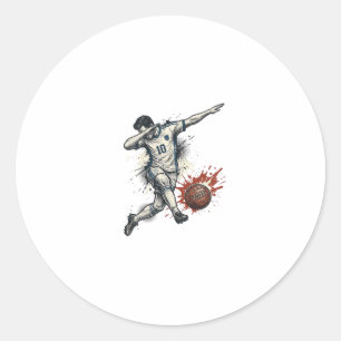 Sticker Rond Conception de chemise graphique de joueur de footb