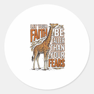 Sticker Rond Conception de chemise inspirante vintage girafe Fa