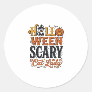 Sticker Rond Conception de chemise pour chat vintage Halloween