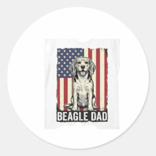 Sticker Rond Conception de chemise pour chien vintage patriotiq