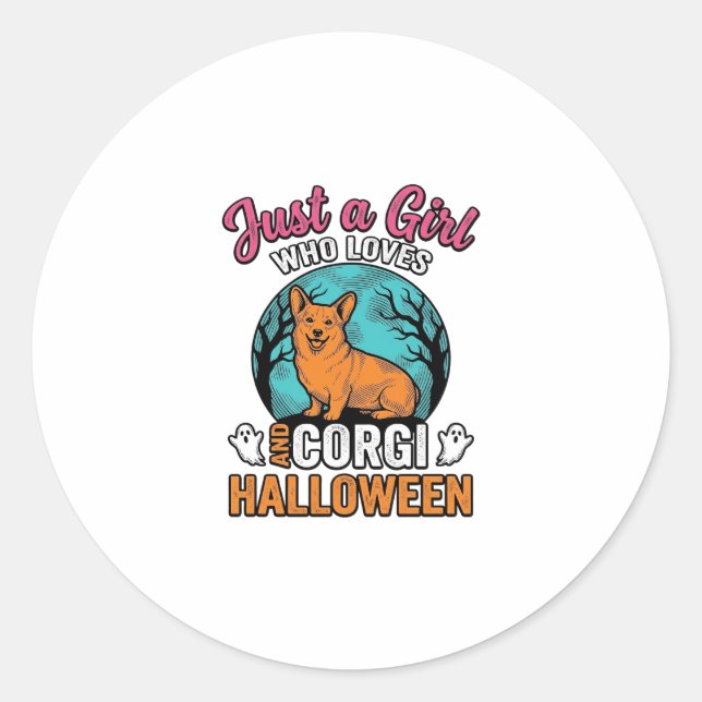 Sticker Rond Conception de chemise pour fille amateur de chien  (Devant)