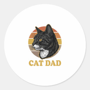 Sticker Rond Conception de chemise pour papa chat vintage amate