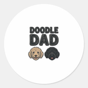 Sticker Rond Conception de chemise pour papa gribouillis vintag