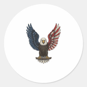 Sticker Rond Conception de chemise vectorielle aigle patriotiqu