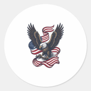 Sticker Rond Conception de chemise vectorielle aigle patriotiqu