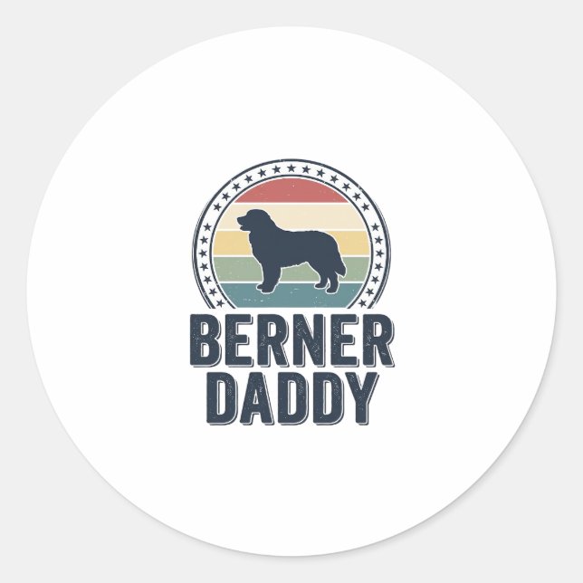 Sticker Rond Conception de chemise vectorielle Berner Daddy Vin (Devant)