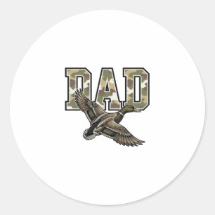 Sticker Rond Conception de chemise vectorielle Camo Papa Canard