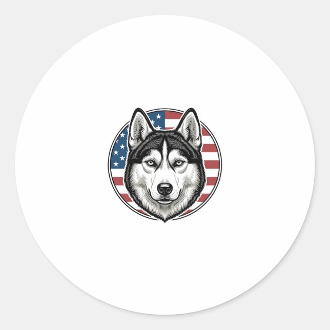 Sticker Rond Conception de chemise vectorielle de chien patriot (Devant)