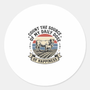 Sticker Rond Conception de chemise vectorielle de ferme vintage