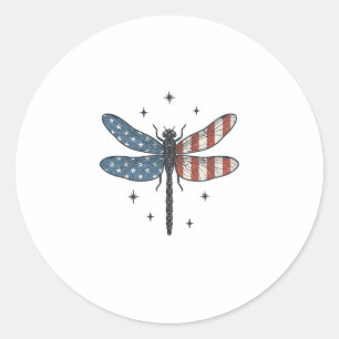 Sticker Rond Conception de chemise vectorielle de libellule pat