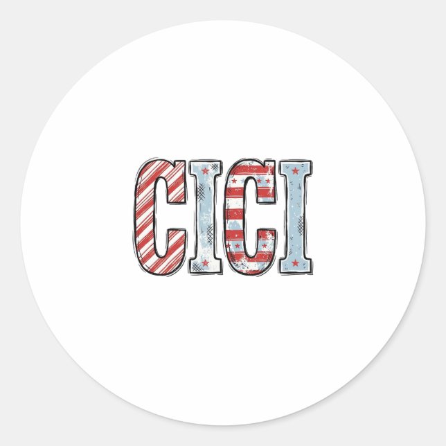 Sticker Rond Conception de chemise vectorielle de nom CICI patr (Devant)