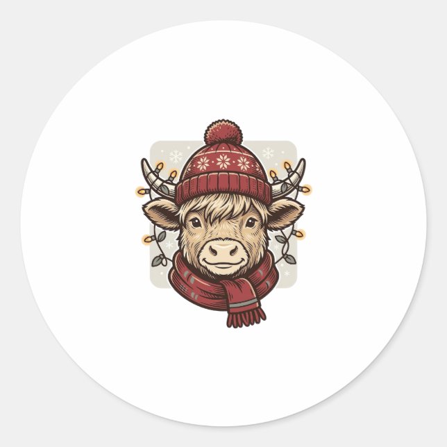 Sticker Rond Conception de chemise vectorielle de vache des Hig (Devant)