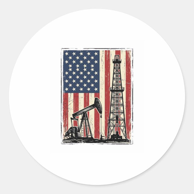 Sticker Rond Conception de chemise vectorielle du drapeau améri (Devant)