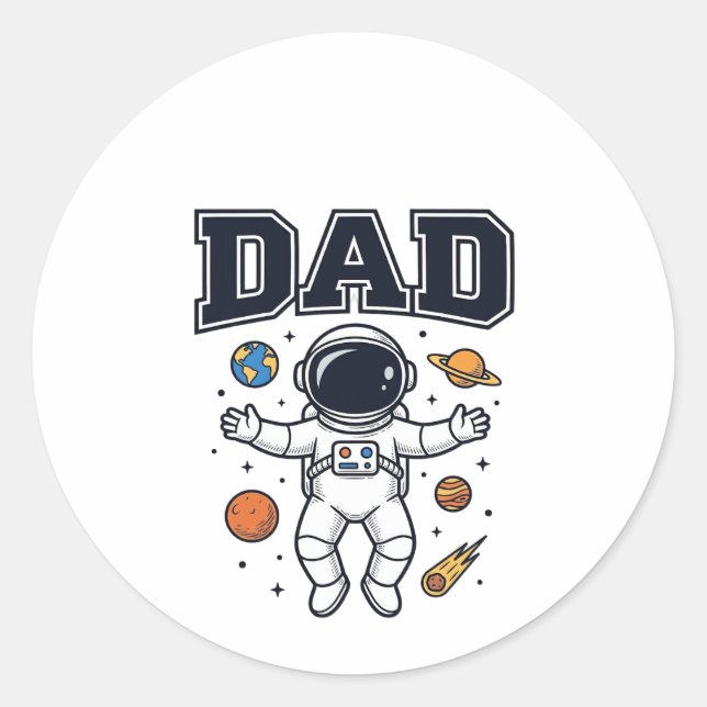 Sticker Rond Conception de chemise vectorielle espace astronaut (Devant)