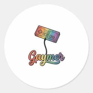 Sticker Rond Conception de chemise vectorielle Gaymer Rainbow G