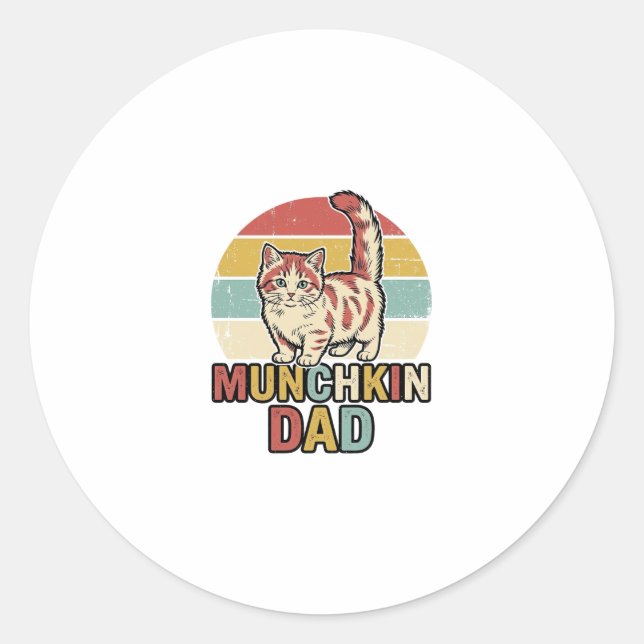 Sticker Rond Conception de chemise vectorielle pour papa Munchk (Devant)