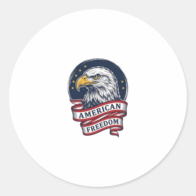 Sticker Rond Conception de chemise vectorielle ruban patriotiqu (Devant)
