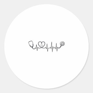 Sticker Rond Conception de chemise vectorielle Stéthoscope Batt