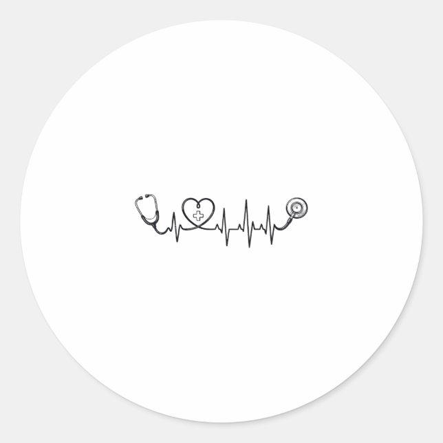 Sticker Rond Conception de chemise vectorielle Stéthoscope Batt (Devant)