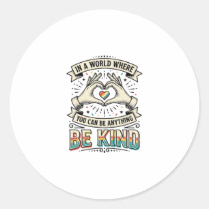 Sticker Rond Conception de chemise vintage à mains en forme de