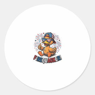 Sticker Rond Conception de chemise vintage canard patriotique F