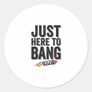 Sticker Rond Conception de chemise vintage de feu d'artifice pa