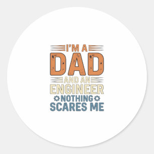 Sticker Rond Conception de chemise vintage Papa Ingénieur Rien