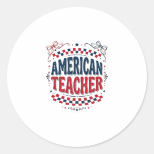 Sticker Rond Conception de chemise vintage patriotique pour ens