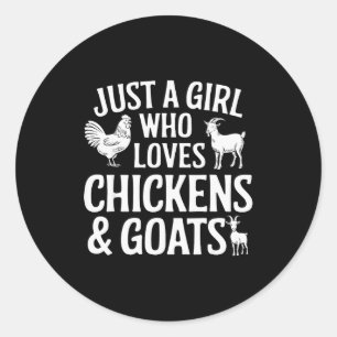 Sticker Rond Conception de chèvre cool pour filles femmes éleva